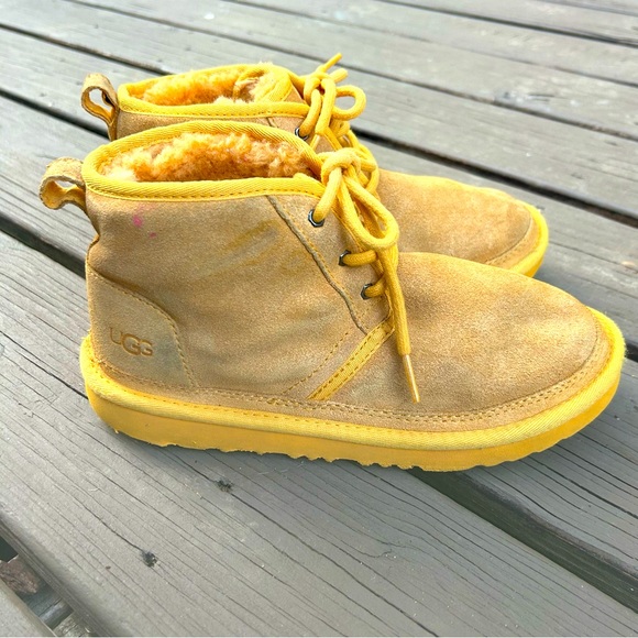 UGG Yellow Suede Neumel Boots | Ladies Size EU 37 - Picture 1 of 14
